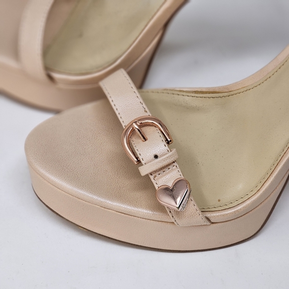🆕️🆑️ Katy Perry The Noelle Heels | Ankle Strap Heart Buckle Details Tan 10 - Picture 4 of 13